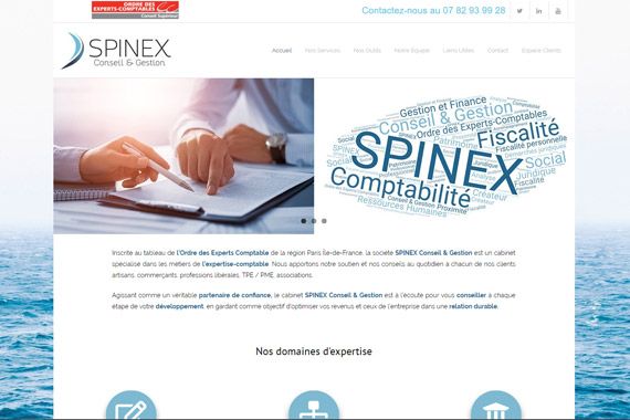 Site internet Spinex conseil et gestion