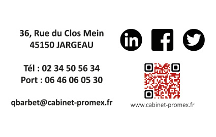 Réalisation de cartes de visite cabinet experts comptable PROMEX Jargeau Loiret 45