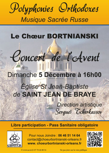Réalisation de l'Affiche pour le concert de l'avent du Chœur Bortnianski Saint Jean de Braye 45