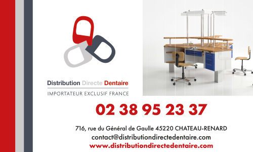 Plaque de véhicules aimantée société Distribution Directe Dentaire à Chateau Renard loiret
