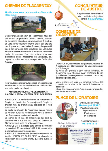 Mise en page du bulletin municipal Ouzouer sur Loire Loiret 45