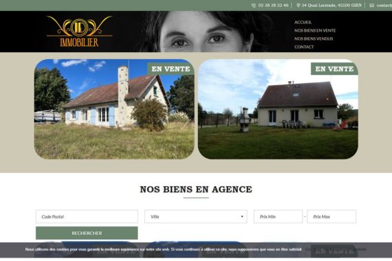 Realisation d'un site internet responsive pour une agence immobilière à gien 45500 Loiret