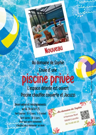 Réalisation d'un flyer pour le domaine de Sophie Champbre d'hote et location de piscine à la journée